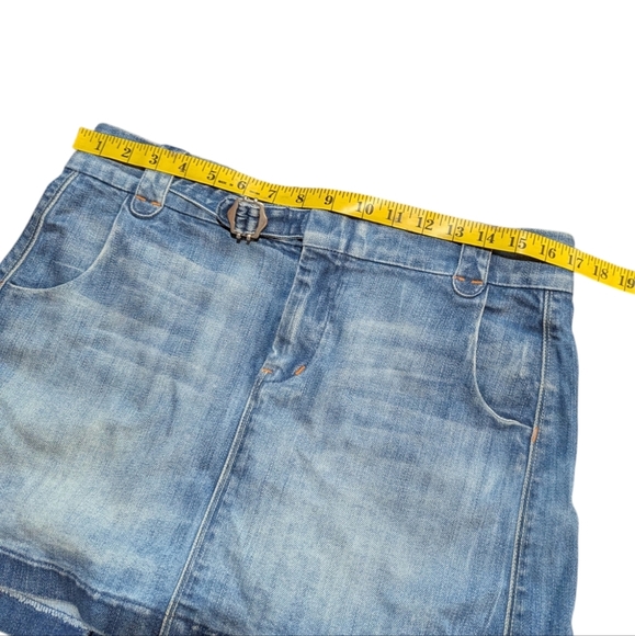 7 For All Mankind Denim Jean Mini Skirt Medium Wash size 31 Cowgirl Mean Girls - Picture 6 of 6